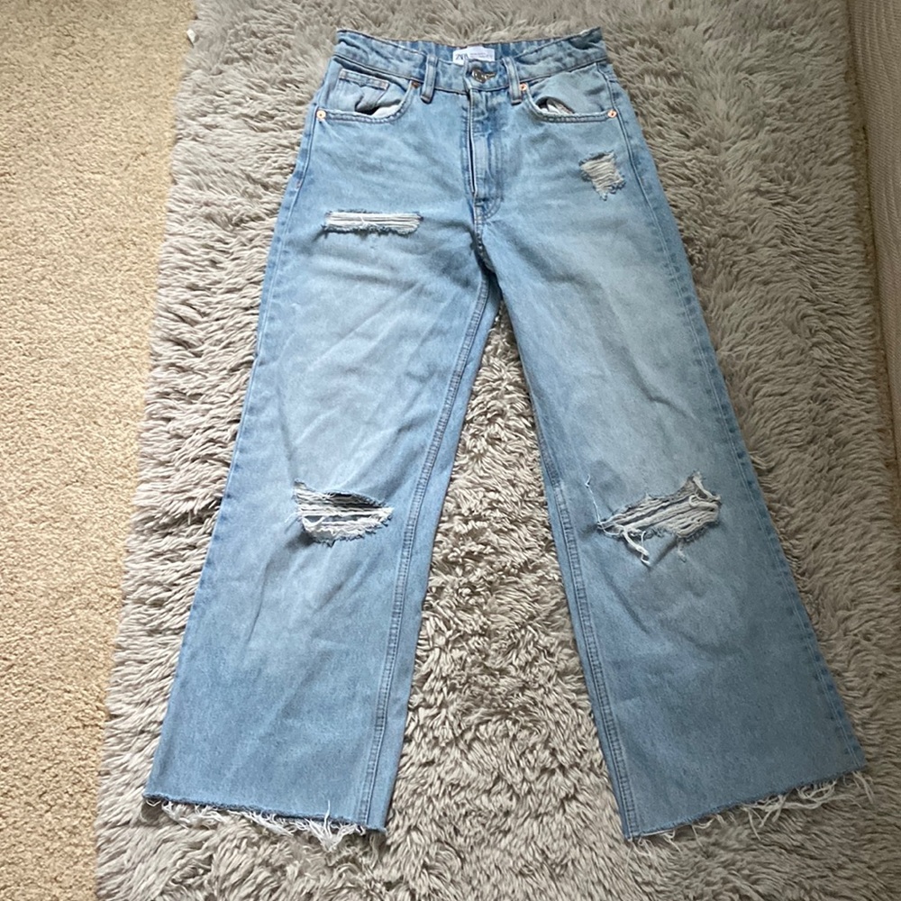 Zara high rise wide leg jeans